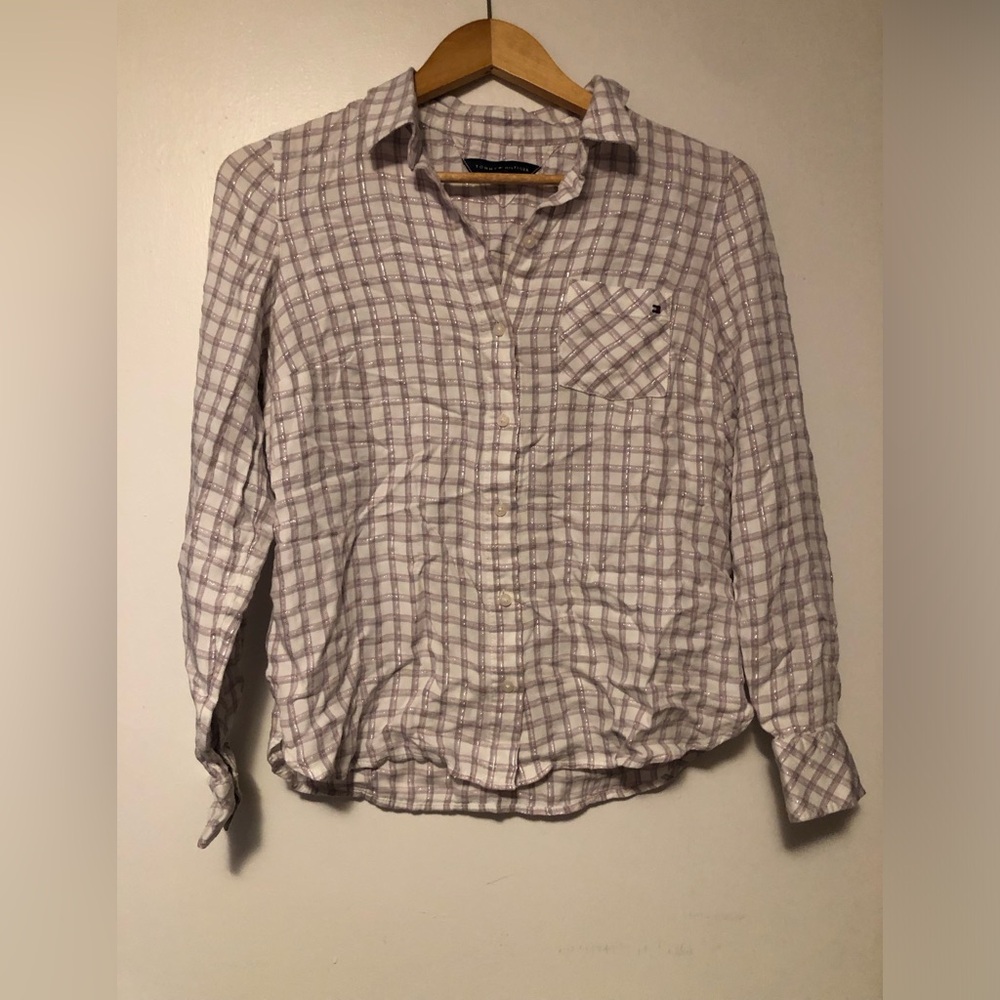 Tommy Hilfiger Lavender Checkered Shirt